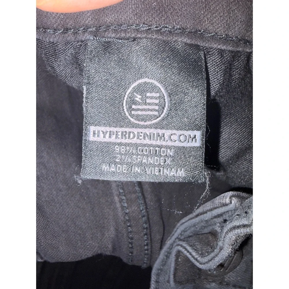 Hyper Denim Black Tiger Distressed Jeans Mens 38 Slim Tapered Streetwear